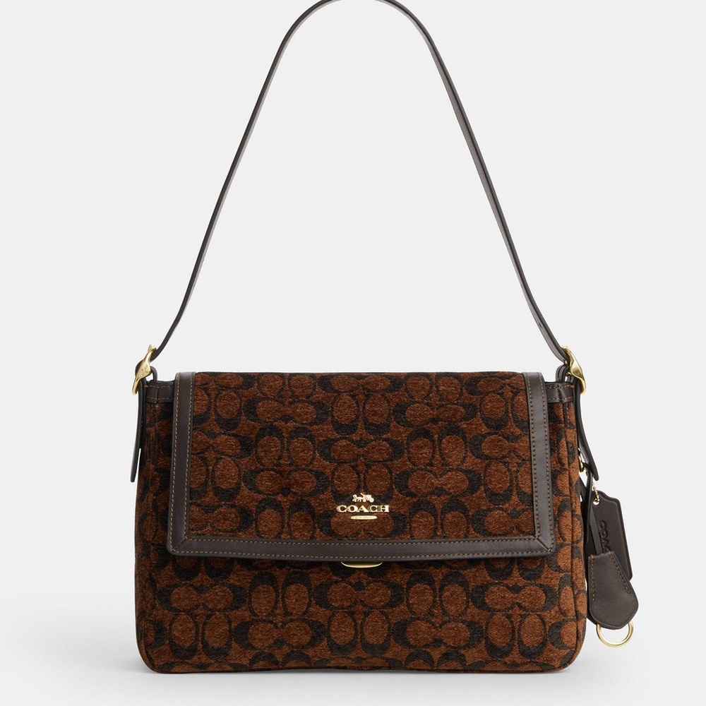 Coach Etta Flap Shoulder Bag in Signature Chenille CCE58 NWT